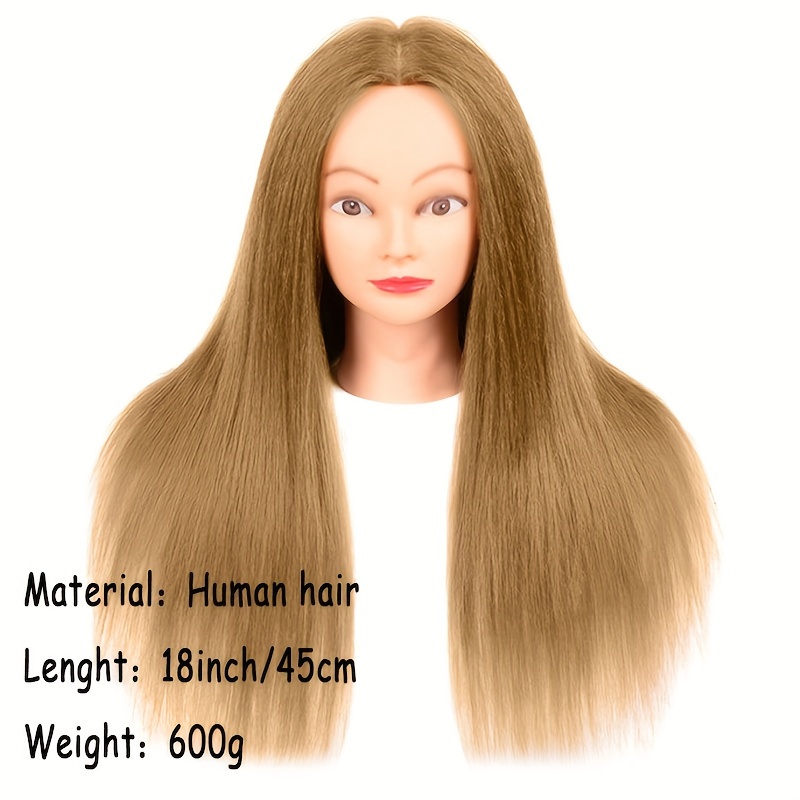 100% Human Hair Apprentice Barber Doll Head Hairdressing - Temu