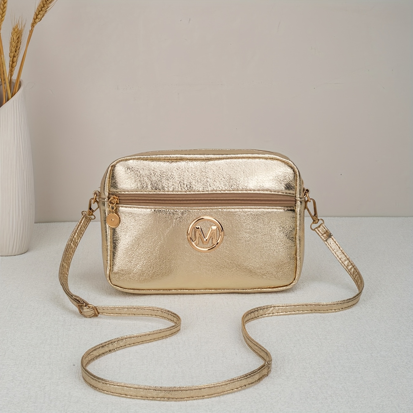 TEMU High-end -label Double-layer Large-capacity Women' Shopping Travel Portable Shoulder Crossbody Bag