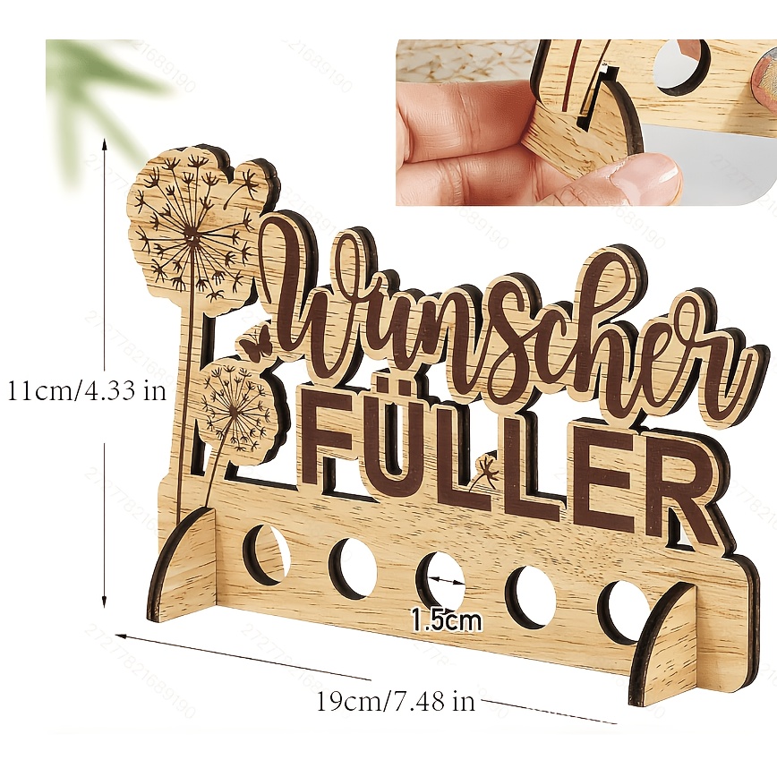TEMU 2d Flat, 2d Flat - 1pc Wooden Box, German Party Gift, Dandelion , Suitable For Cash Storage And On Birthdays, Weddings, Valentine's Day,