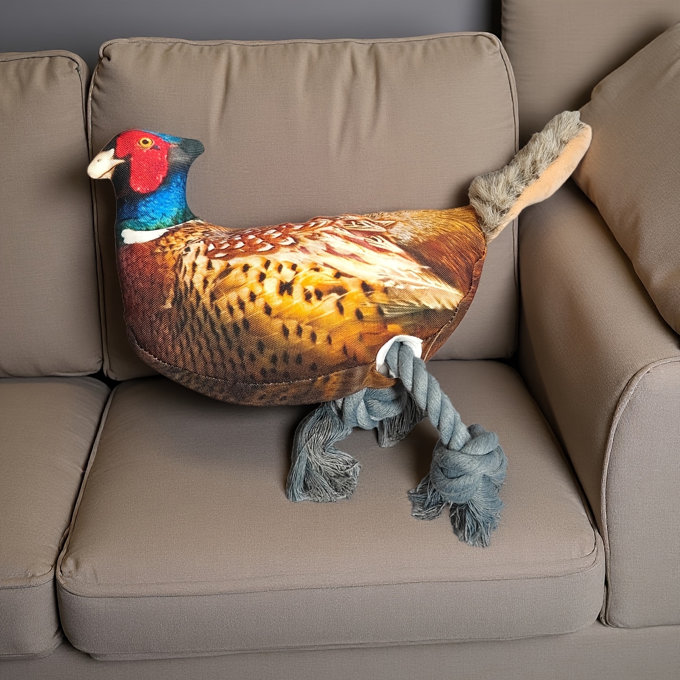 Realistic Pheasant Plush Toy, Bite-Resistant Fabric