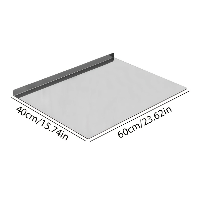 TEMU 60/70cm Stainless Steel Kitchen Panel, Using L-shaped Edging Design, Fits The Countertop For More Stable Placement. Coating-free, Easy To Clean,