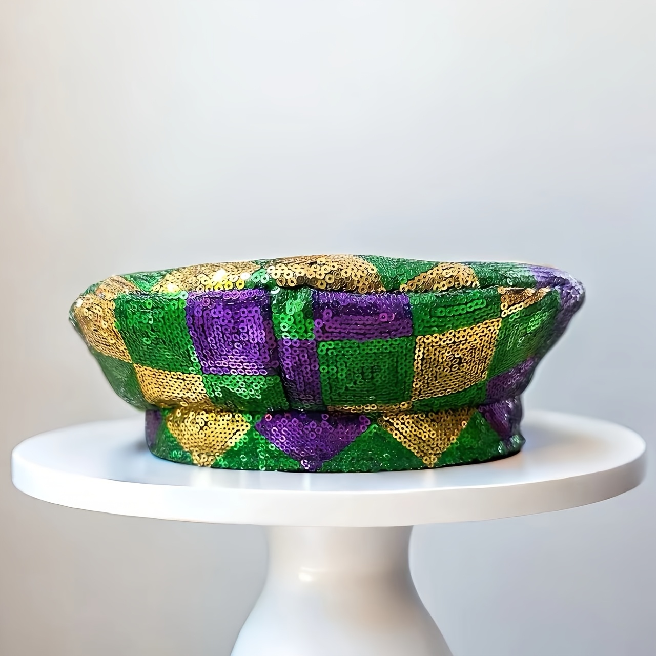 3316 Women\'s Sequin Beret Hat Rainbow Sparkle Sequins Shimmer French Style Women main image 3
