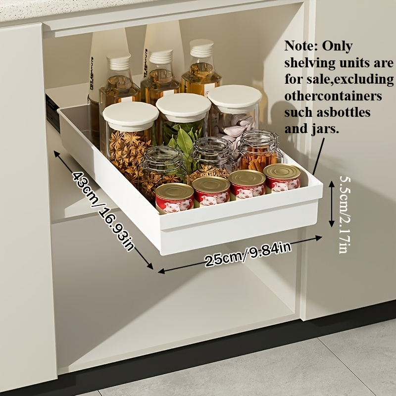 TEMU Plateau organisateur coulissant 1 pièce perçage, étagère coulissante de place pour placard, pour cuisine, salle de bain, sous évier, penderie,