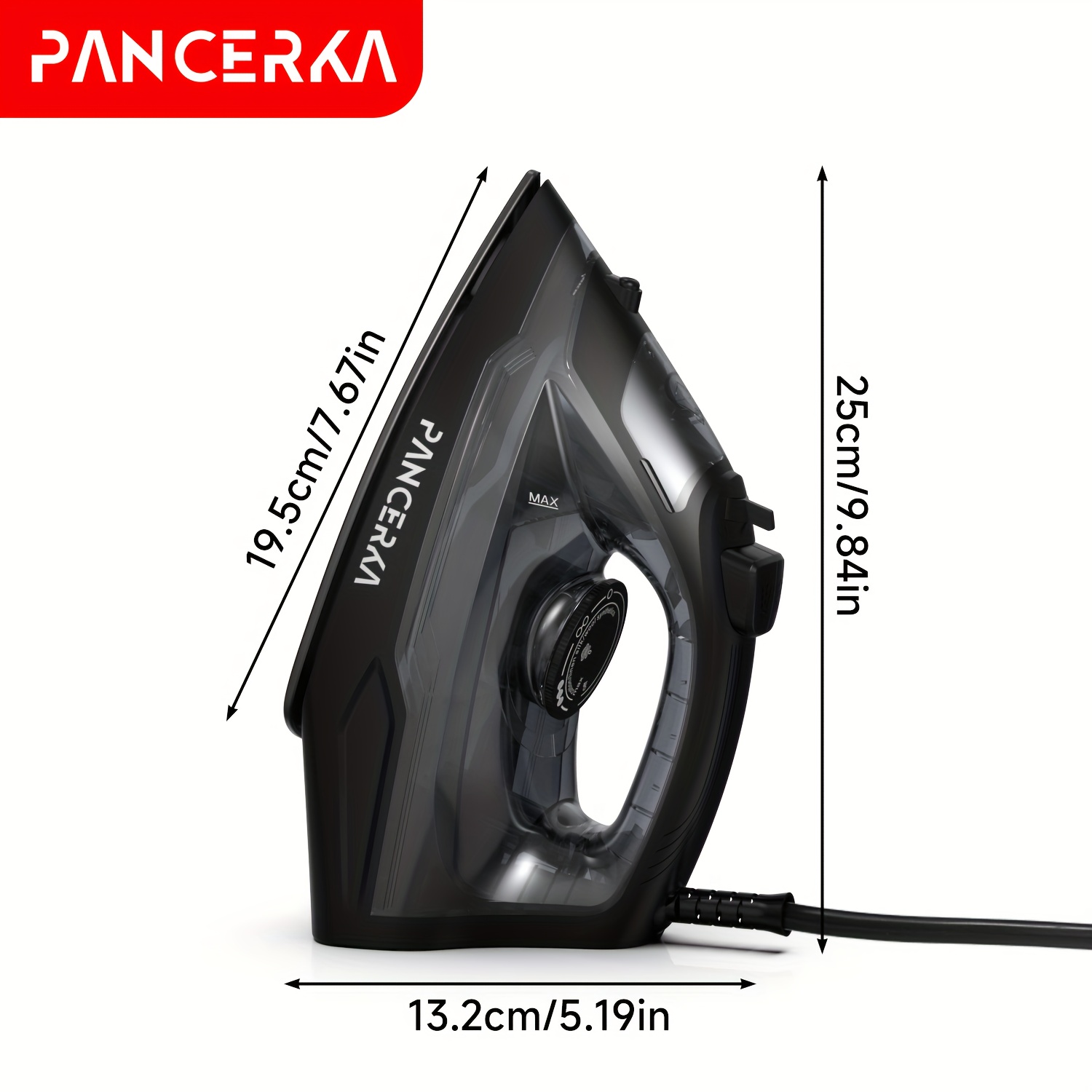 1pc   1600w electric steam iron  ing   non stick base plate adjustable steam   of steam   anti drip powerful long lasting steam for all fabrics eu plug Product details 4