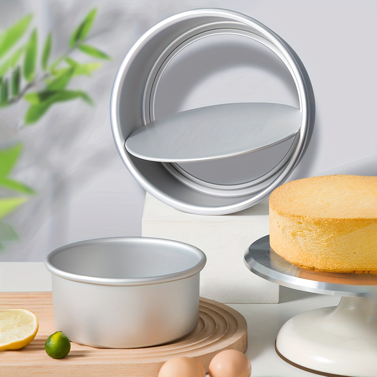 универсальный набор алюминиевых форм для торта с съемным дном, безопасен для духовки, идеально подходит для чизкейков, муссовых тортов, подходит для домашнего и коммерческого использования, размеры 4, 6, 8, 10, детали 0
