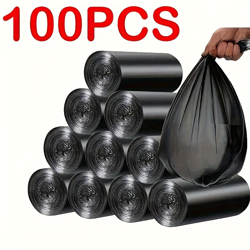 

Piece Of 100 (5 Rolls) Small Disposable Trash Bags - Perfect For Kitchen, Bathroom, Bedroom & Office - Multi-purpose, Leak-proof Garbage Liners