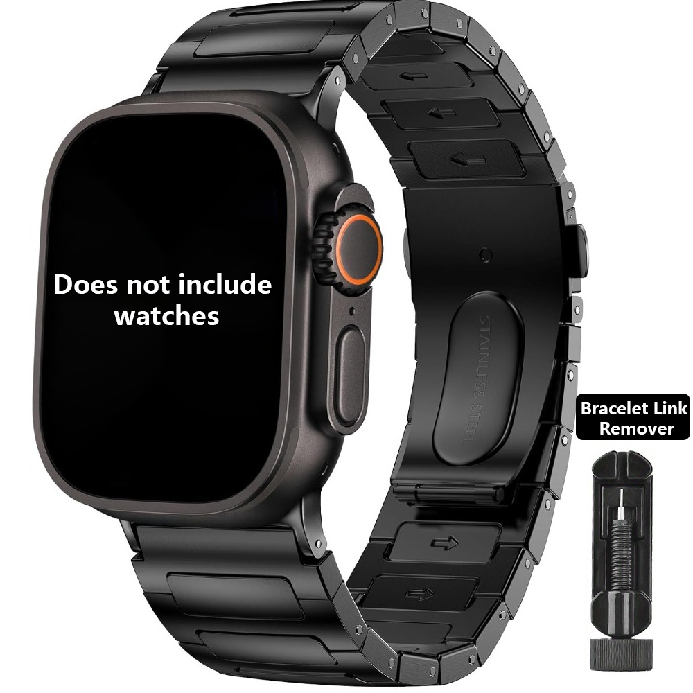 Image of V- Stainless Steel Strap For Watch Ultra3/2/1 Sizes 49mm 46mm 45mm 44mm 42mm, Durable Metal Band For Men For Iwatch Series 11 10 6 5 4 Se3/2/1
