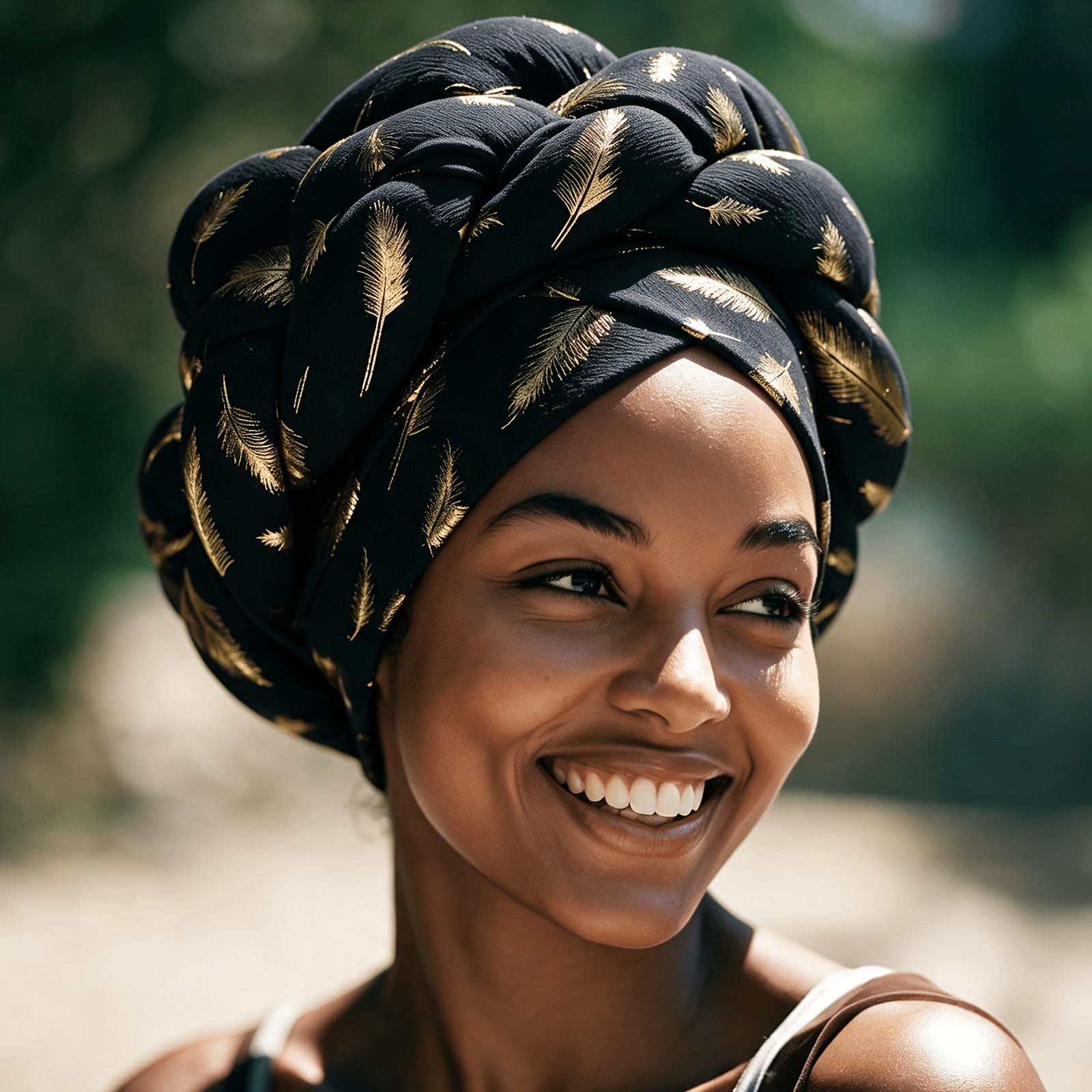 TEMU 1pc, New Style Women's Hat, Hair Accessory, Auto African Head Tie Of Nigeria, Head Turbans For Women, Soft And Comfortable Fabric, Pattern, And