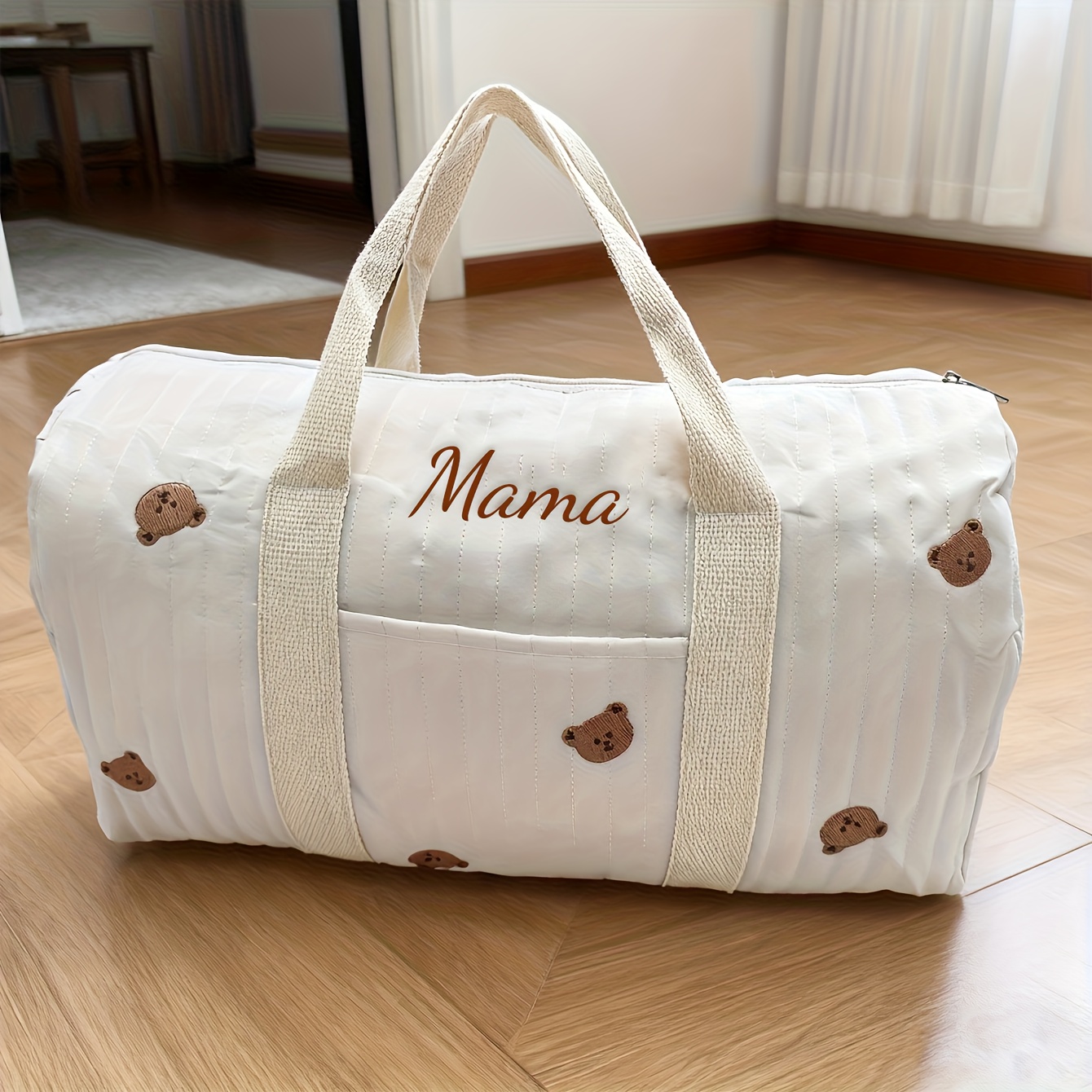 TEMU Sac de maternité brodé avec nom personnalisé | Automne Hiver, Grande , Transport bidirectionnel (à main/épaule) | Idéal pour les et de maman