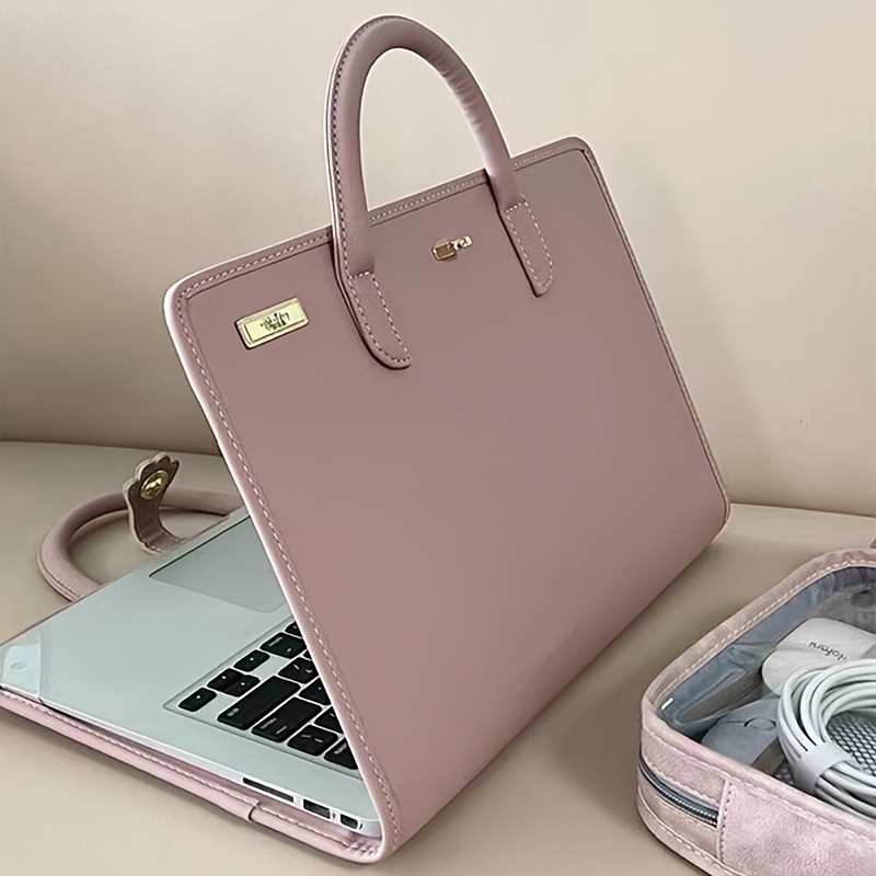 

Sleek, Premium Leather Laptop Sleeve With Cooling Vent - Protective Case For Use, Cute Laptop Bag