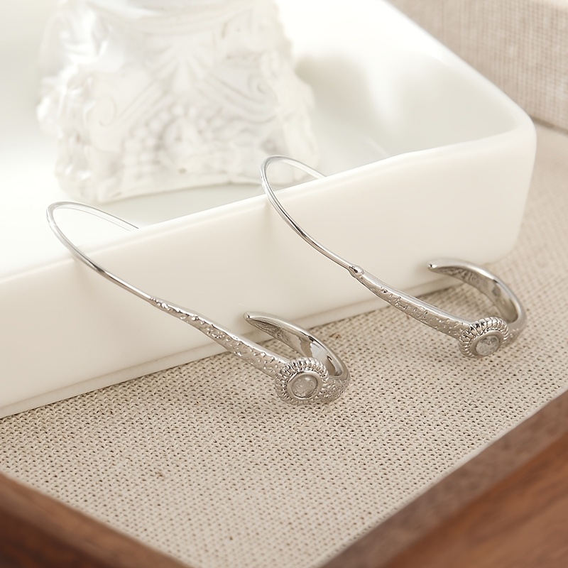 Dangle Hoop Earrings with Synthetic Moonstone for Brides