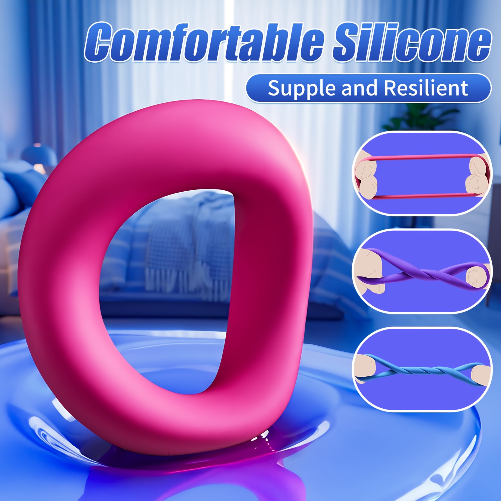 3-Color Silicone Penis Ring with Storage Box, Men'S Penis Ring Set for Pleasurable Experience, Penis Ring, Flexible Adjustment, Suitable for Male And Female Couples, Perfect Valentine'S Day Gift