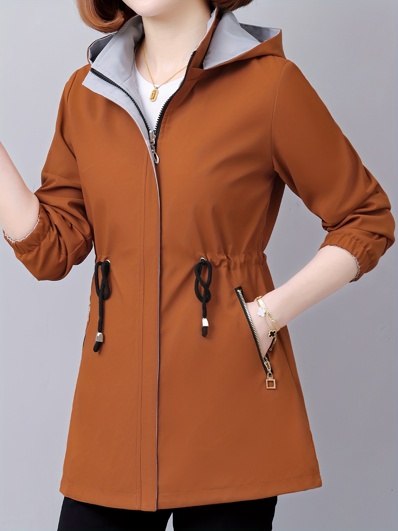 Chamarra elegante y moderna de longitud media, disponible en varios colores - Imagen 2