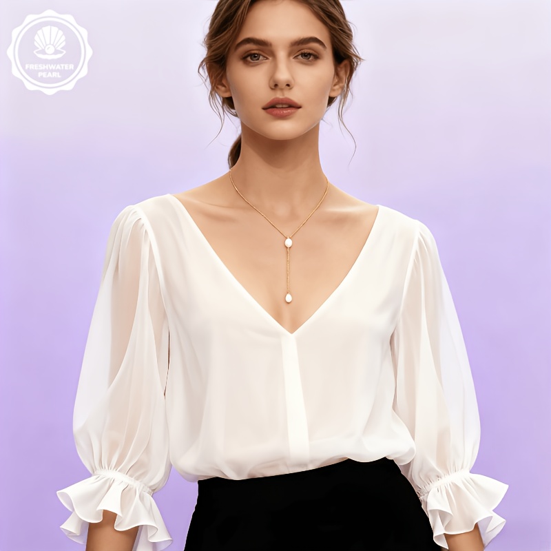 Women's Luxury Teardrop Y-Shape Necklace, Elegant Design