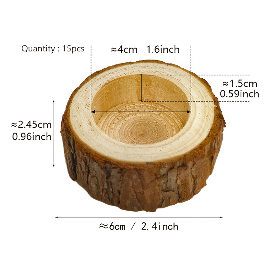 15pcs Unfinished Restaurant Tabletop Candle Holders for Decoration