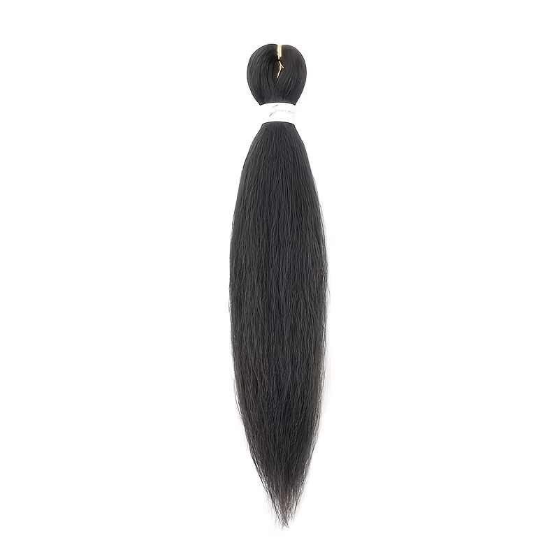 TEMU Capelli per professionale - Extension nere pre-stirate in capelli sintetici, morbidi e facili da intrecciare, adatte per donne e a bassa