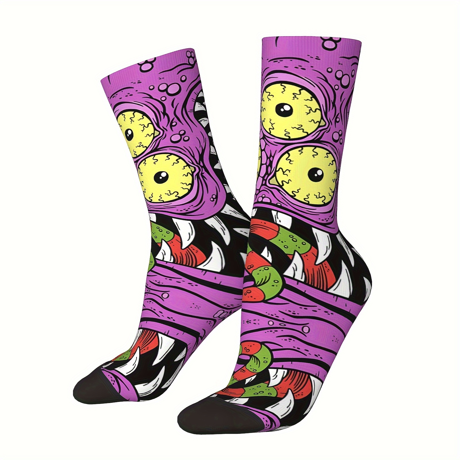 

1 Pair Hip Hop Retro Crazy Men's Socks Seamless Printed Funny Novelty Sock Gift