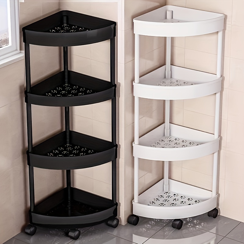 

1pc Chariot de rangement rotatif à 4 niveaux/3 niveaux/2 niveaux pour salle de bain, cuisine, salon et bureau