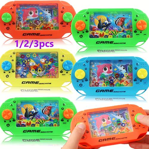 1 2 3pcs classic game set handheld water play mini toy with colorful rings ideal birthday gift random colors styles
