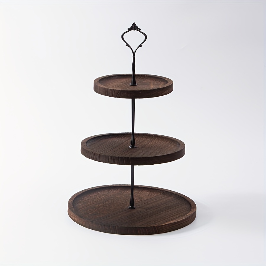 2/3 Tier Wooden Cupcake Stand for Rustic Farmhouse Decor