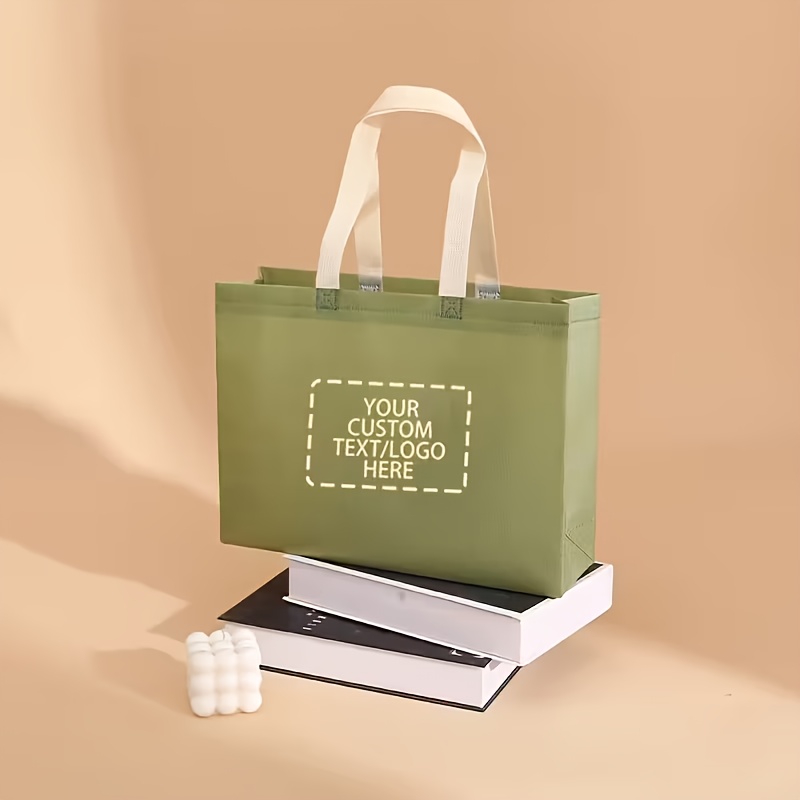 50pcs Custom Gift Bags, Reusable Personalized Shopping Bags