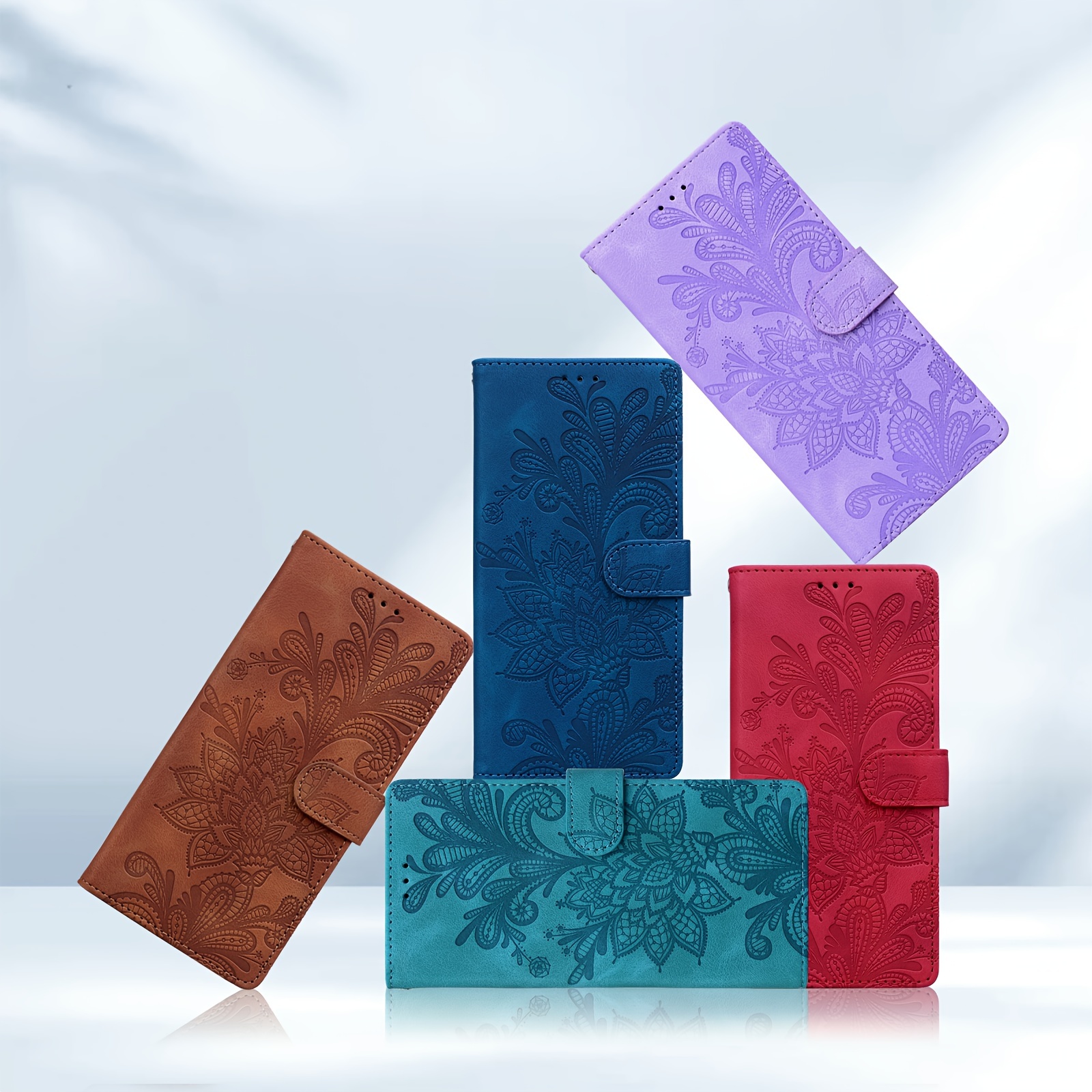 Husă embosată pentru telefon flip, potrivită pentru Redmi 14C, 13, 13C, 12C, 10, 10C, 9, 9C, A4, A3, Redmi Note 14, 13, 12, 11, 10, 9, 9S, 8, 8T Pro Plus 4G/5G, slot pentru carduri, suport, husă de protecție pentru portofel, flip magnetic din piele sintetică