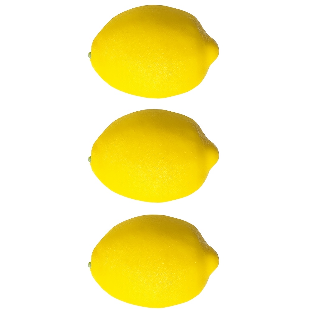 3pcs Artificial Fruit And Vegetable Set - Suitable For Home, Parties, And Holiday Decorations. Realistic Lemon For Decor. Fruit And Vegetable Tray Display