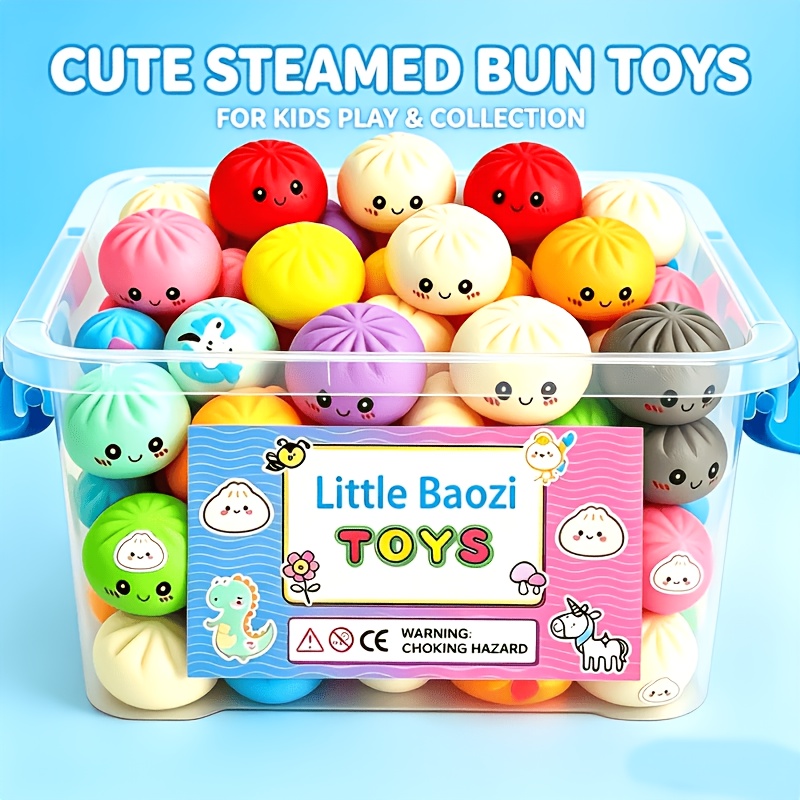bkan   20pcs random colors multi   gift mini squeeze baozi toys   supplies party   awards squeeze fun gift for kids increasing     activity gift supply halloween christmas thanksgiving gifts