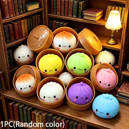 gift for her him a cute and gentle baozi pressing and smiling set styles party gift or package cute companion gift for festivals and 1 2 pack colors are random