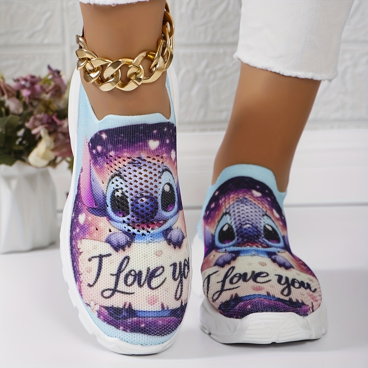 

Women's Elegant Lightweight Low Top Slip-on Sneakers With Cute Animal Print, Breathable Fabric Upper, Eva Sole, Comfort Fashion Shoes