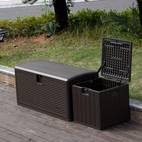 de almacenamiento exterior | impermeable y resistente a los rayos uv | organizador rectangular multiusos con cierre de pestillo | ideal para cojines de patio, herramientas de jardinería, accesorios de piscina | material | diseño seguro y portátil, para almacenamiento exterior, , armario, estante para almacenamiento exterior