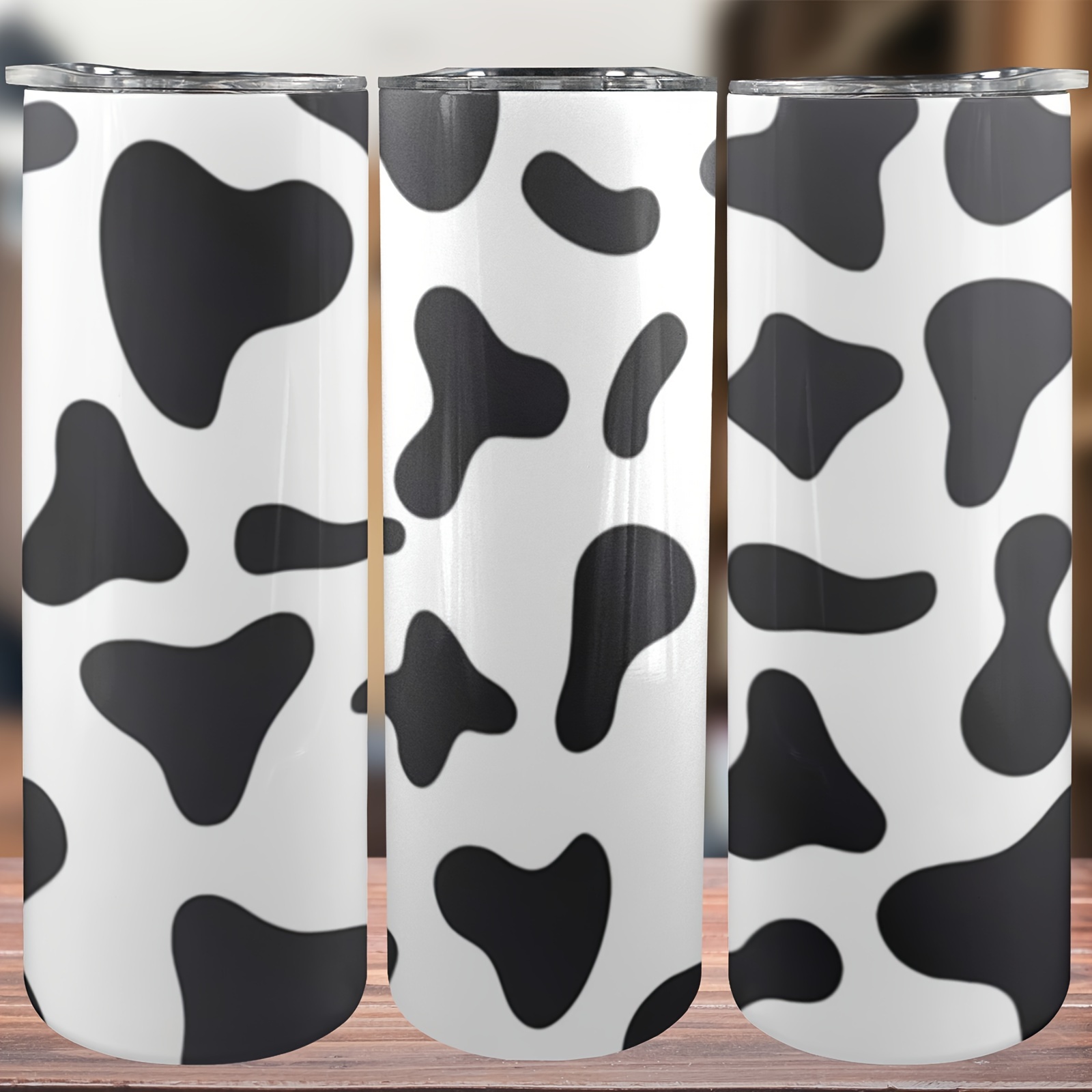 

20oz Insulated Stainless Steel Water Bottle With Pink Sunlight & Cow Print Design - Includes Straw, Perfect For Mother's Day, Christmas, Valentine's Gifts