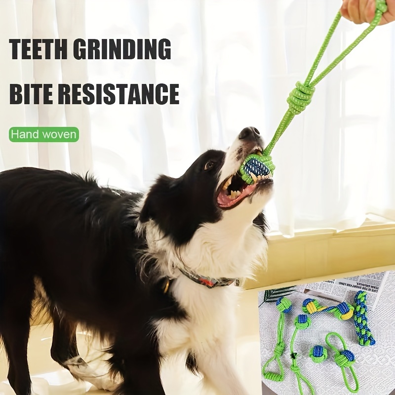 

2pcs Heavy-duty Cotton Rope Dog Chew Toy - Suitable For All Sizes, Natural Long Teeth Soothing And Oral Care, An Indestructible Toy For Aggressive Chewers, Essential For Interactive Gaming Time