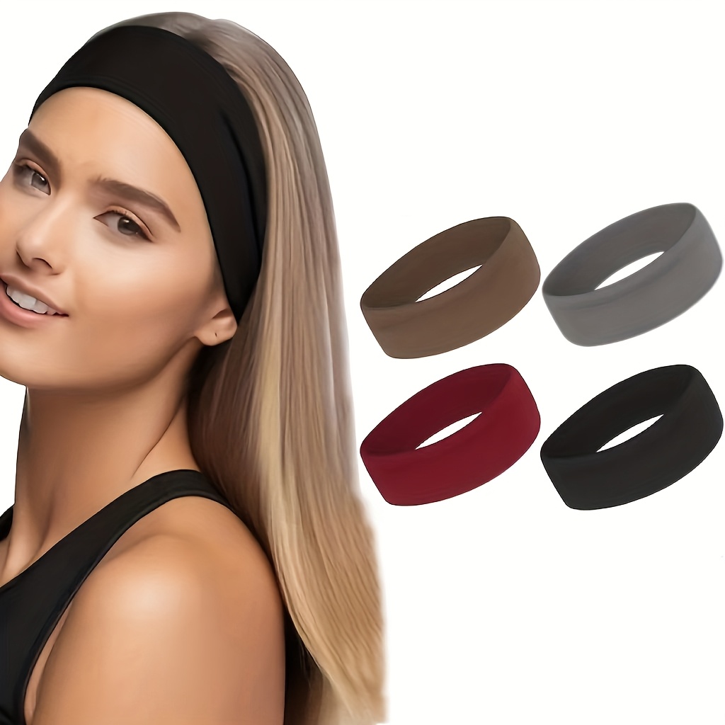 TEMU 4pcs Multi-functional Sports Headbands, Hairbands, Yoga Stretch Headbands, Fitness Hair Ties,, For Daily Use, Gift