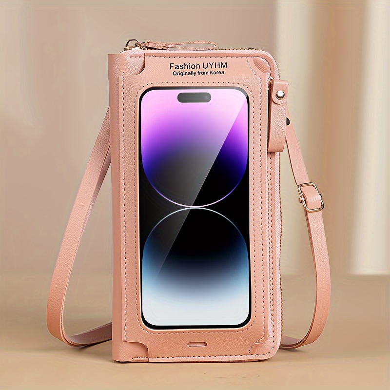 Touch screen Mobile Phone Bag Mini Pu Leather Crossbody Bag Temu