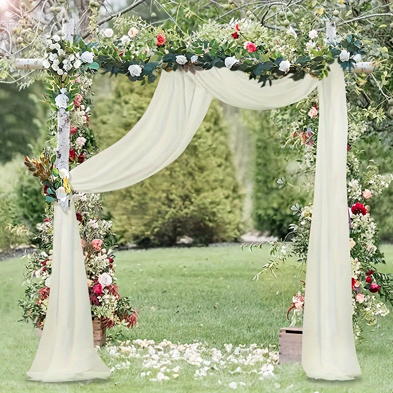 

Large Size Wedding Arch Curtain Decoration - 196inch Long Chiffon Gauze Fabric - Romantic Evening Dress - Wedding Supplies - Stage Backdrop Decoration - Christmas And Halloween Decor