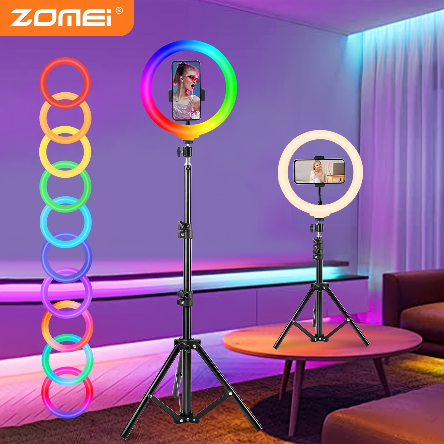 

Zomei 10" Led Stand - Up To 43", Hose Phone , Usb-, 38 , Dimmable, For Photography, Recording, , Use, No Battery