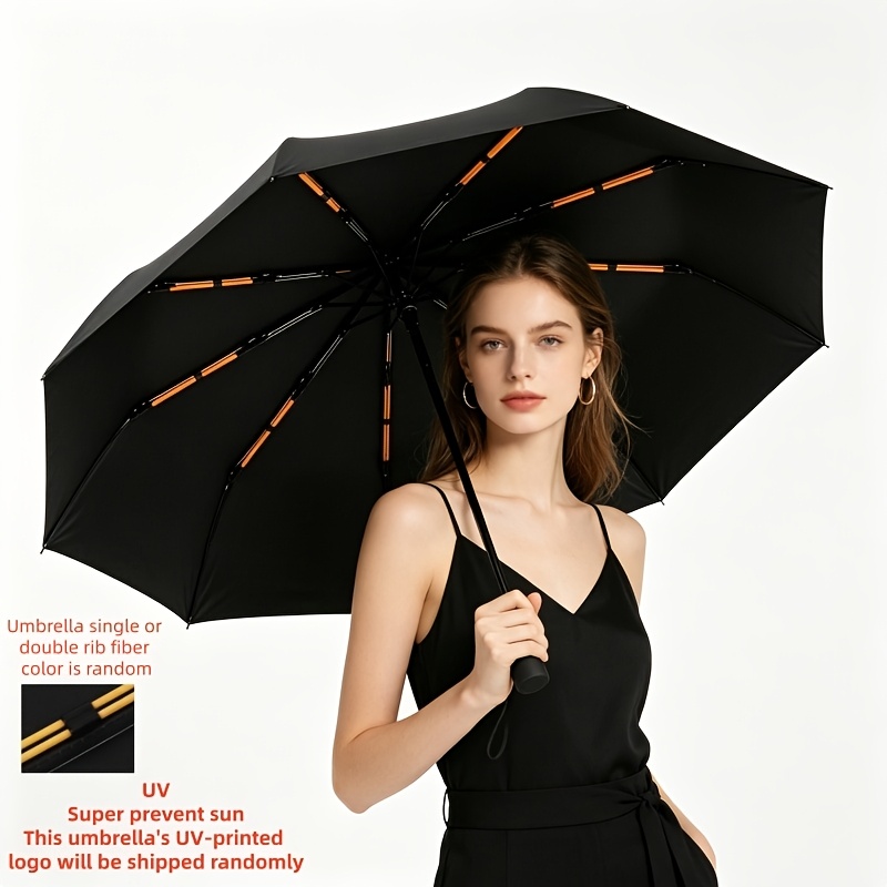 TEMU Grand Parapluie Pliant à Multi-baleines, Lot de 1, Parapluie Super Résistant et Coupe-vent, Parapluie d'Extérieur Grand Format Entièrement