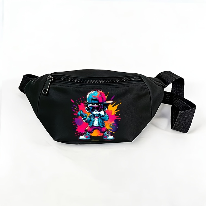 TEMU A Multi-colored Waist Bag Featuring A , Made From Lightweight And Durable Materials. Used As A Convenient Crossbody Bag For Daily Commutes Or A