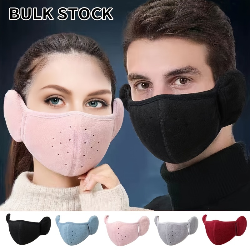 

1pc Unisex Winter Thickened Ear Protection Mask, Cotton Sporty Washable Reusable Breathable Mask With Air Holes For Cycling