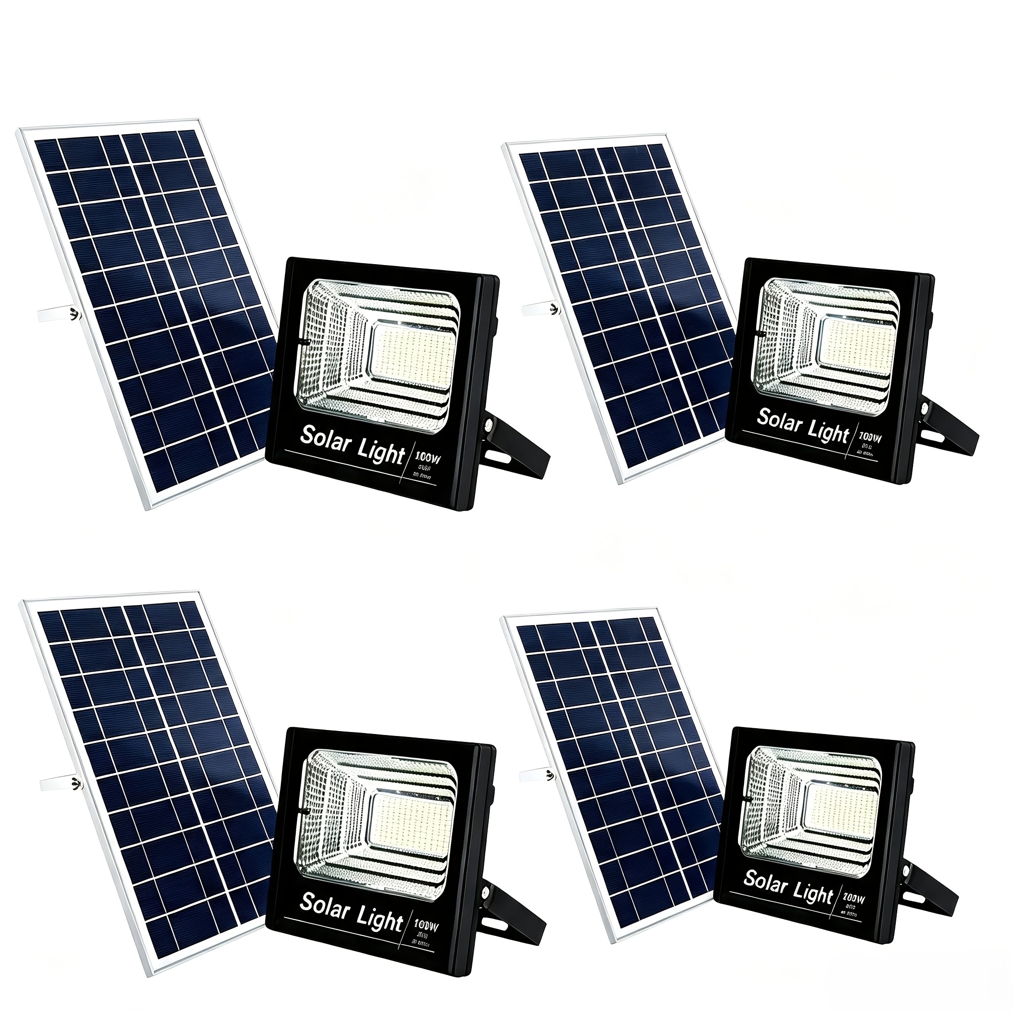 item picture 100w led split solar flood   of 4 outdoor solar security light with remote control separated solar panel garden courtyard garage lighting