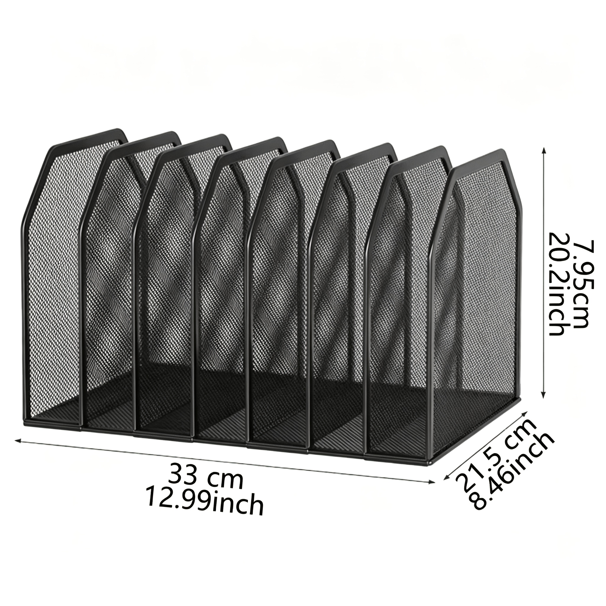 TEMU Metal 7-tier Mesh Vertical File Folder Holder, Detachable Desk File Organizer, Office Supplies, Back-to-school Creative Desktop Document Storage