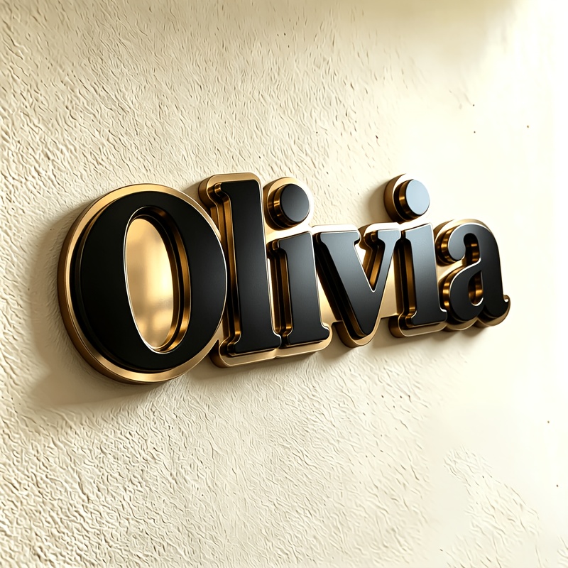 TEMU 1pc Custom High 6cm/2.36inch Acrylic Nameplate, Double-layered, Mirror Golden Backboard, , Suitable For Bedroom Door Signs, Weddings, Birthdays,