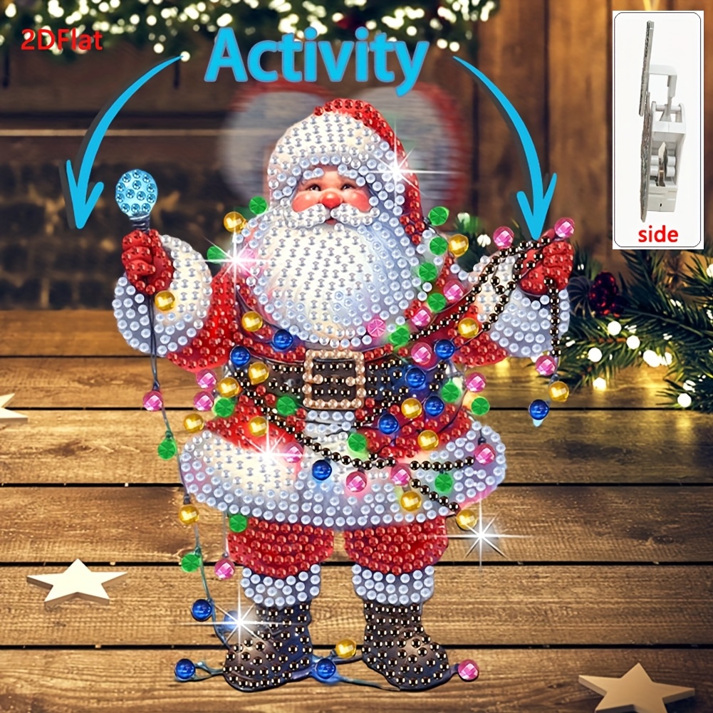 Diamond Painting Kit For 2d Surfaces, Featuring A Fun Bobblehead Santa Claus Made Of Acrylic, Perfect For Desktop Decoration And As A Gift For Christmas