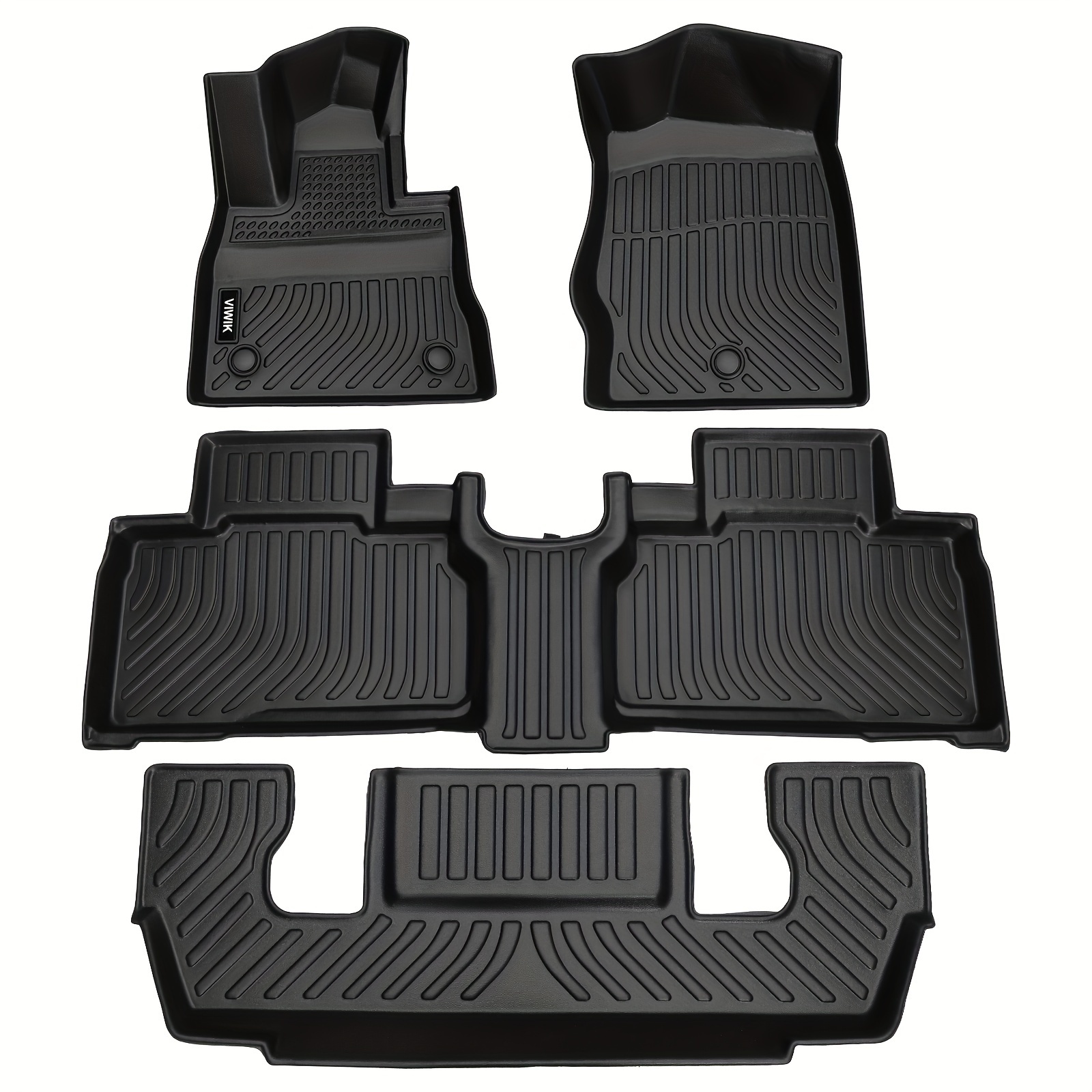 

Floor Mats For 2020-2024 6 Seat, Car Mats All Weather Protection Custom Floor Liners For Full Set 1st/2nd/3rd Row Front & Rear Tpe Black Non-slip Odorless