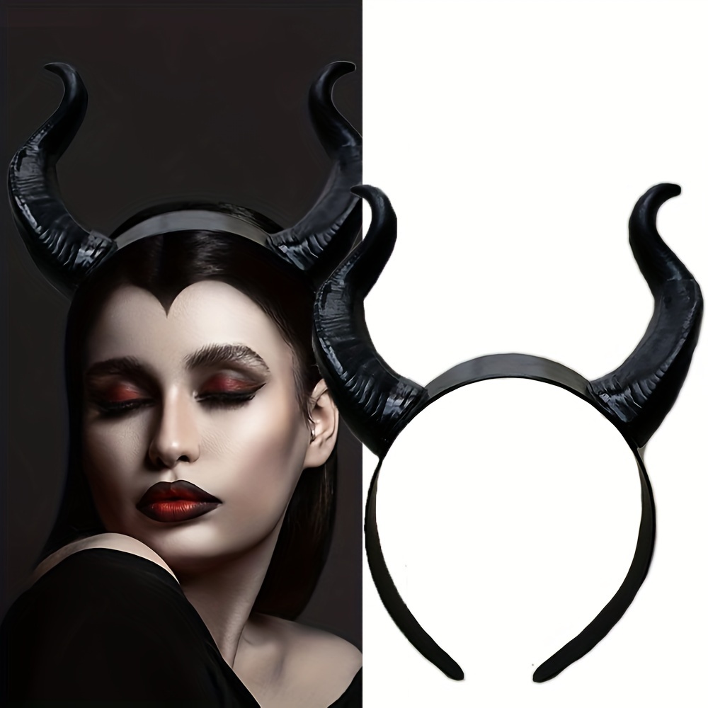 

1pc Black Antelope Cow Demon Horn Headband, Witchy Queen Animal Accessory, Cosplay Costume Prop, Halloween Party Headwear