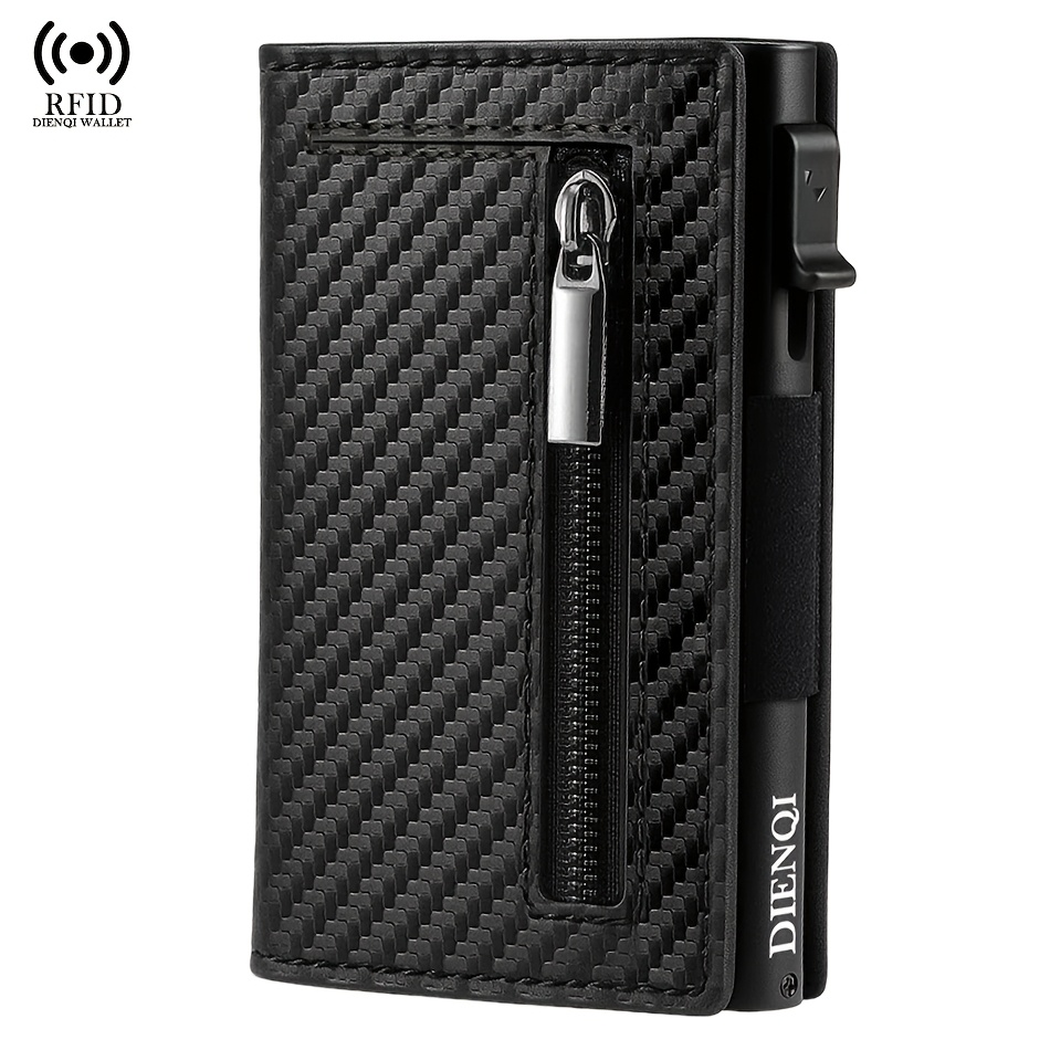 Image of Dienqi Men' Rfid Blocking Wallet - Slim Thin Metal Credit Card Holder With Aluminium, Rfid Proof For Travel, Business & Daily Use - Minimalist (valentine'/father' Day Gift)