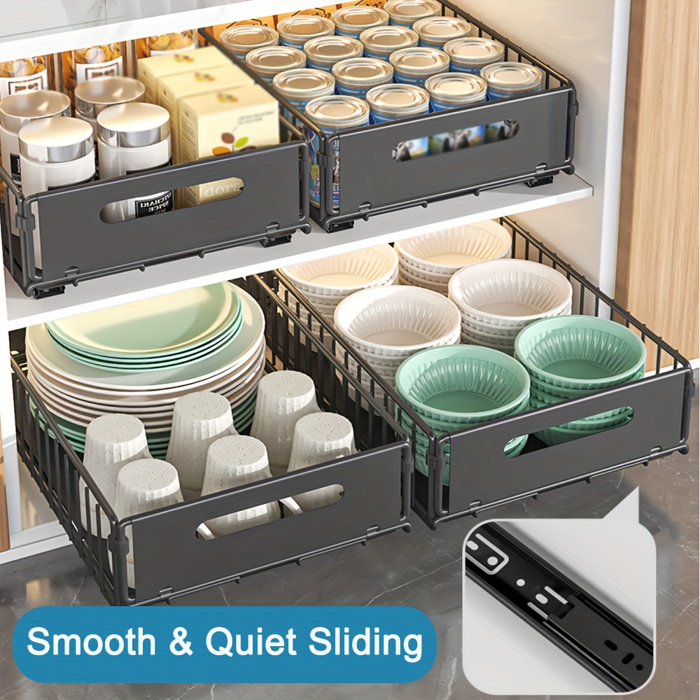 Pull Out Drawers for Cabinets, No Drill Cabinet Organizer