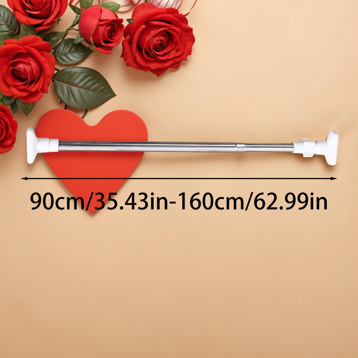 Telescopic Shower Curtain Rod with Wings, No-Drill