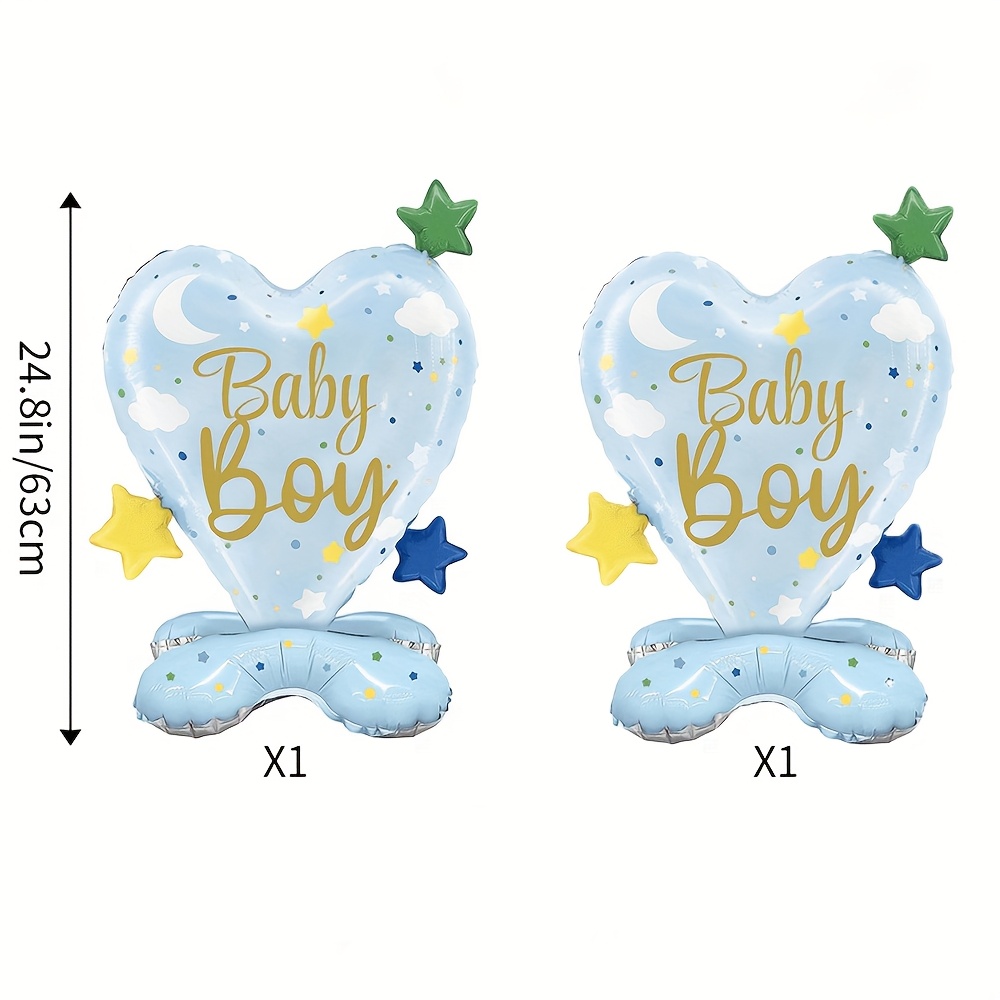 Heart-shaped Foil Balloons With Star And Moon Designs, Featuring A Sturdy Base, Perfect For Decorating Valentine's Day, Proposals, Weddings, And Birthday Celebrations